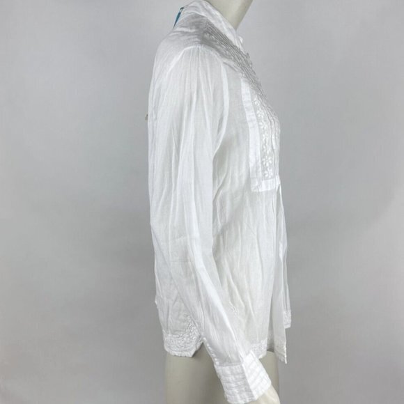ipekevi Hand‎ made Blouse Top Women XL NWT Lightweight Cotton Embroidered White - Picture 4 of 16
